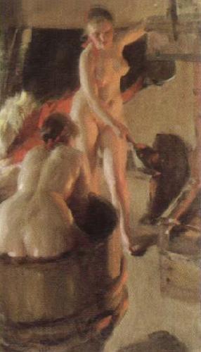 Anders Zorn girls from dalarna having a bath Norge oil painting art